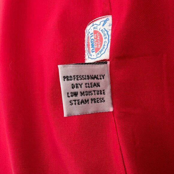 Vintage Dumas 100% Wool Women's Holiday Red Blazer Large 8-10 / Made in the USA - Picture 8 of 16